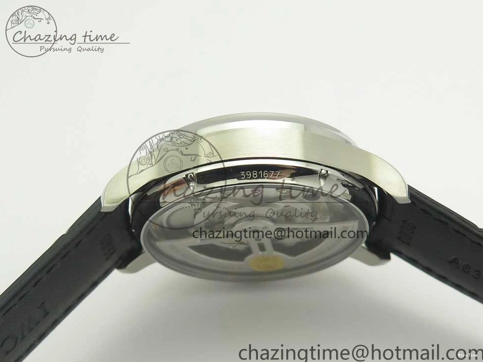 MIROTIME 0426 Upgraded Portuguese Flying Tourbillon SS White Dial 2 Sub Dials on Black Leather Strap 7161